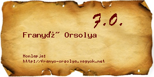 Franyó Orsolya névjegykártya