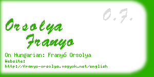 orsolya franyo business card